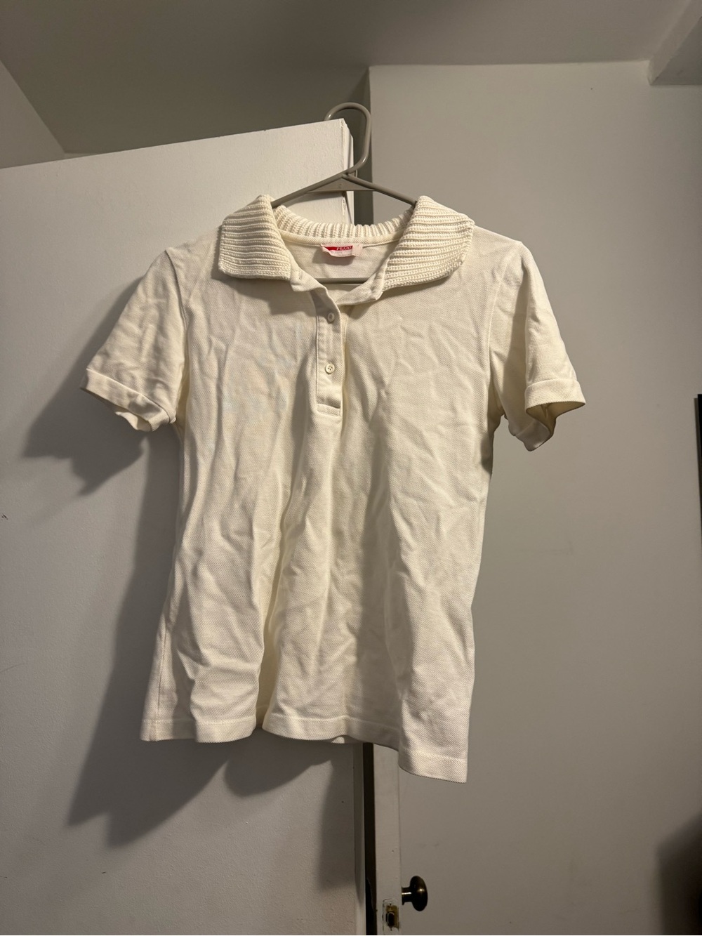 Prada Knit Polo Shirt with Ribbed Collar